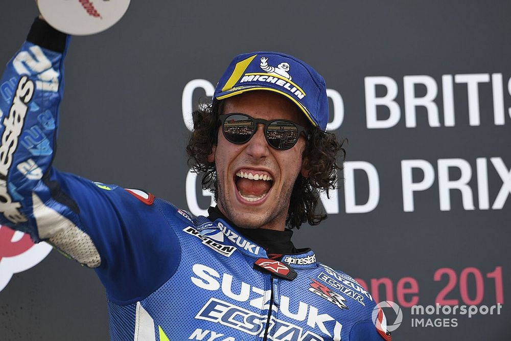 Podio: ganador de la carrera Alex Rins, Team Suzuki MotoGP