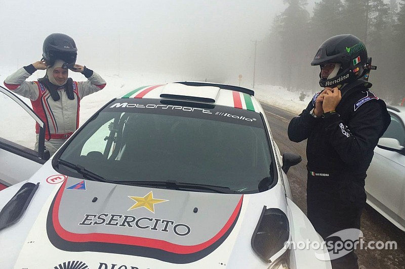Rendina nel WRC2 con la livrea dell'Esercito Italiano