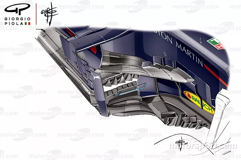 Red Bull RB14 side pods, Spanish GP