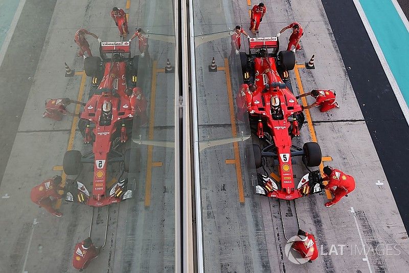 Sebastian Vettel, Ferrari SF70H makes a practice pitstop