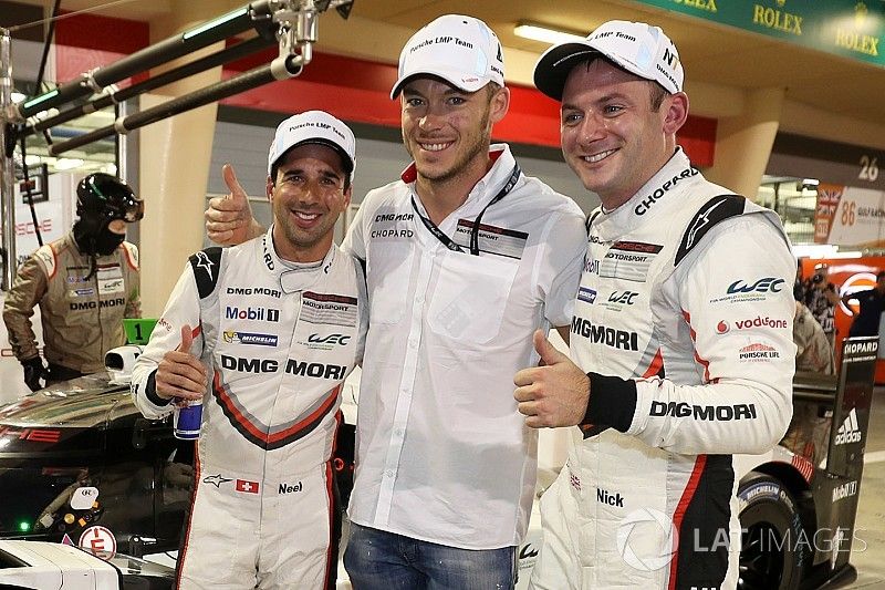 Ganadores de la pole Neel Jani, Andre Lotterer, Nick Tandy, Porsche Team