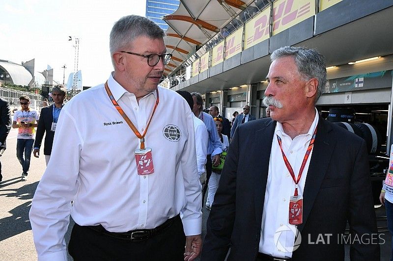 Ross Brawn, manager sportif Formula One et Chase Carey, PDG Formula One Group