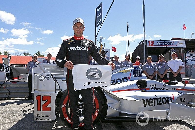 Will Power, Team Penske Chevrolet celebra al ganar la pole Verizon P1