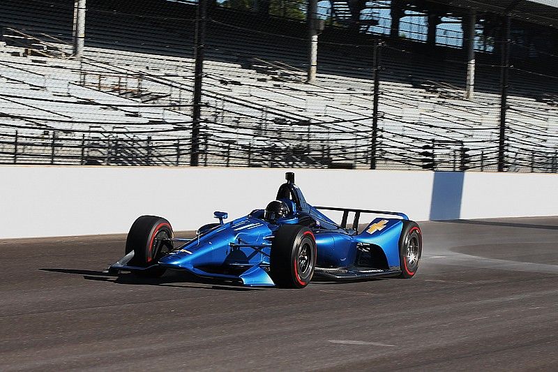 Juan Pablo Montoya testing the 2018 Chevrolet IndyCar