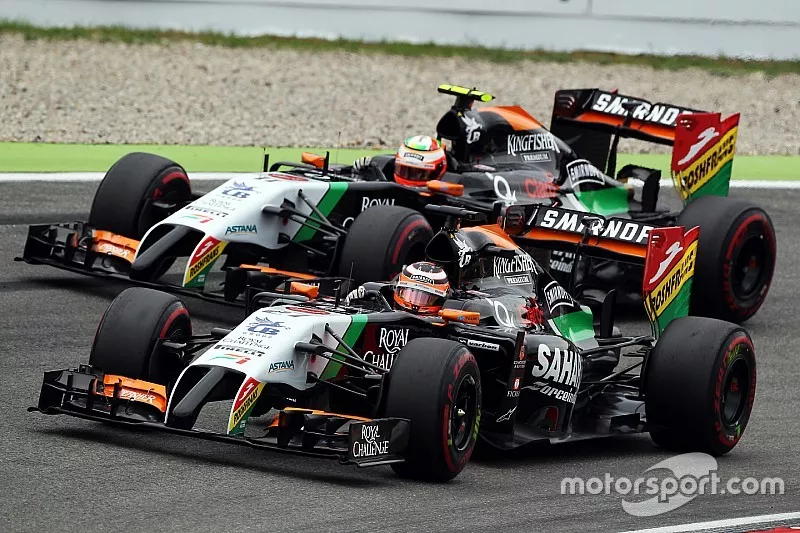 Nico Hulkenberg, Sahara Force India F1 VJM07 y Sergio P&eacute;rez, Sahara Force India F1 VJM07