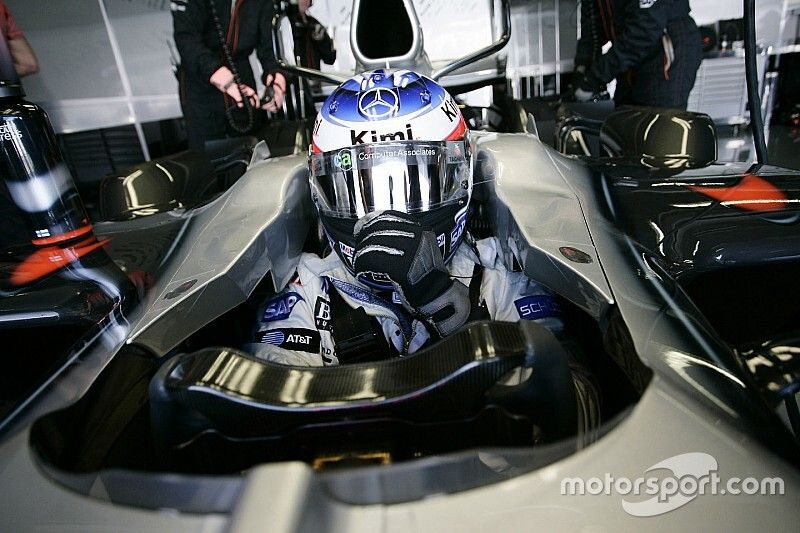 Kimi Raikkonen about to go to the starting grid