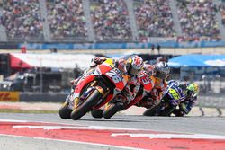 Dani Pedrosa, Repsol Honda Team; Marc Marquez, Repsol Honda Team; Valentino Rossi, Yamaha Factory Ra