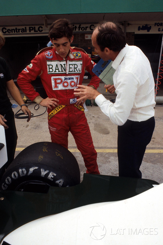 Ayrton Senna, habla de su primera vuelta en el Williams FW08C con el dueño del equipo Frank Williams