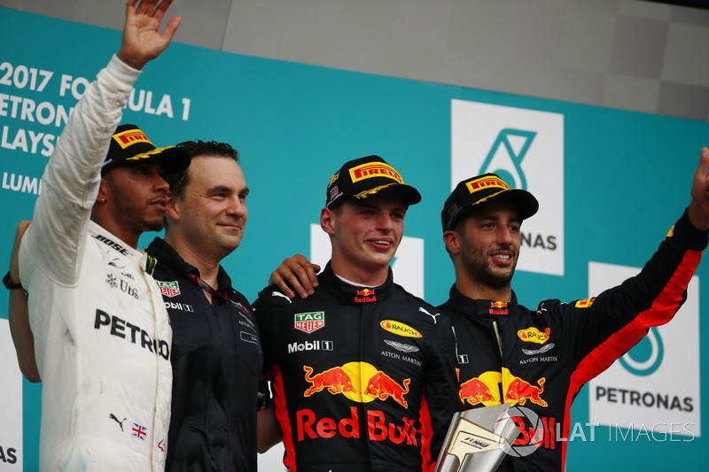 2017: 1. Max Verstappen, 2. Lewis Hamilton, 3. Daniel Ricciardo