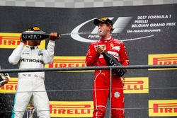 Podium: Race winner Lewis Hamilton, Mercedes AMG F1, second place Sebastian Vettel, Ferrari