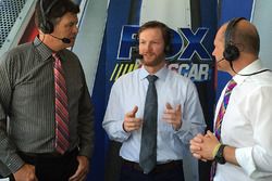 Dale Earnhardt Jr. in Fox TV booth, with Michael Waltrip and Adam Alexander