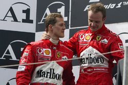 Podium: race winner Michael Schumacher, Ferrari, second place Rubens Barrichello, Ferrari