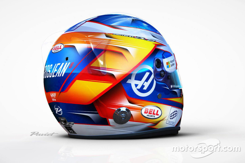 Le casque de Romain Grosjean, Haas F1 Team