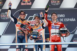 Podio: il vincitore della gara Dani Pedrosa, Repsol Honda Team, il secondo classificato Marc Marquez