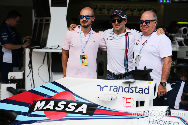 Felipe Massa, com seu pai Luis Antonio Massa, e Dudu Massa