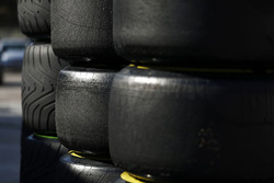 Intermediate and slick Pirelli tyres