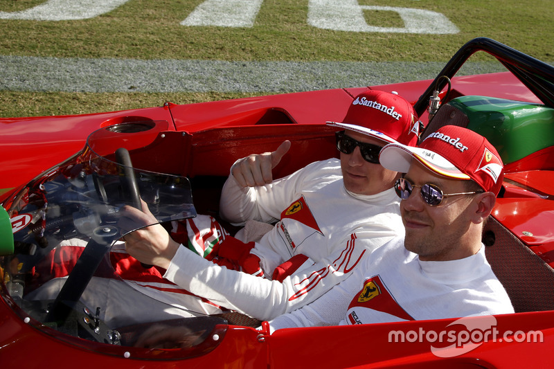 Kimi Raikkonen, Ferrari and Sebastian Vettel, Ferrari