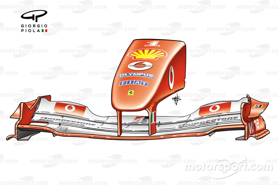 Ferrari F2004 (655) 2004, ala anteriore e naso