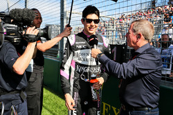 Esteban Ocon, Sahara Force India F1 Team, Martin Brundle, Sky Sports Commentator