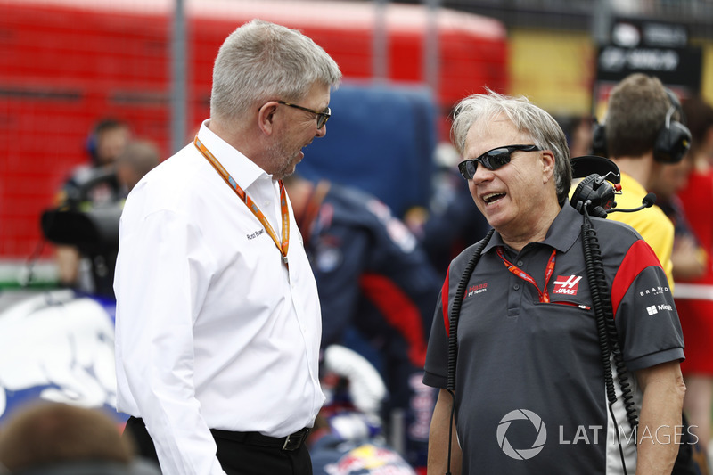 Ross Brawn, Managing Director of Motorsports, FOM, Gene Haas, Team Owner, Haas F1 Team