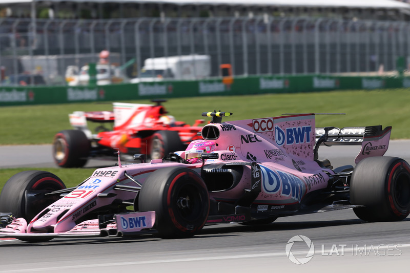 Esteban Ocon conseguiu se destacar, já que andou por boa parte da corrida nas primeiras posições.