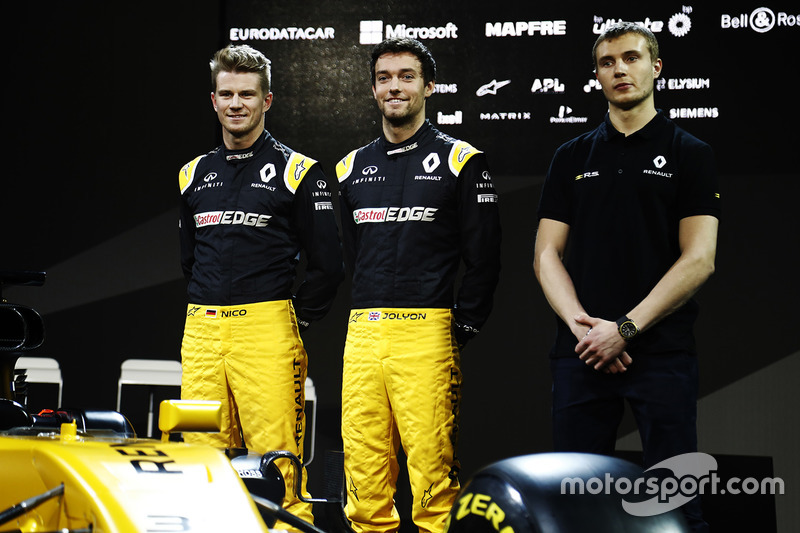 Nico Hulkenberg, Renault Sport F1 Team, Jolyon Palmer, Renault Sport F1 Team and Sergey Sirotkin