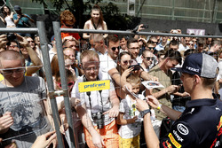 Max Verstappen, Red Bull Racing signs autographs for fans