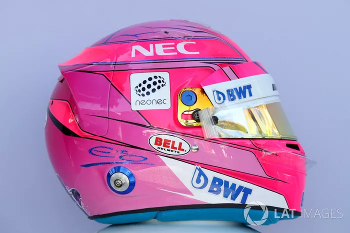 Casco de Esteban Ocon, Force India F1
