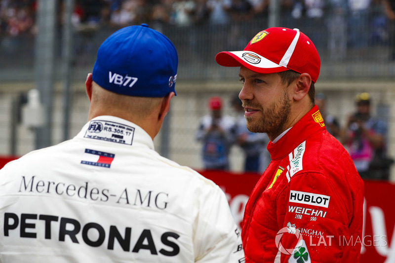 3. Sebastian Vettel, Ferrari, Pole pozisyonu galibi Valtteri Bottas, Mercedes AMG F1