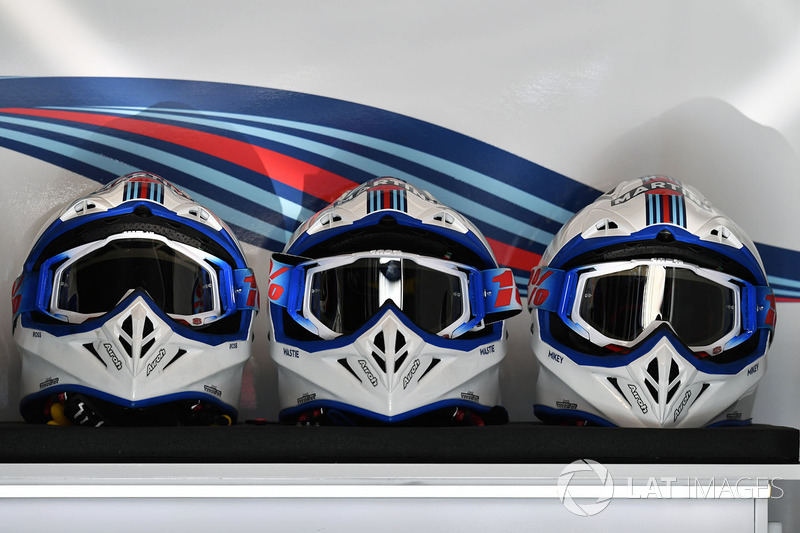 Williams mechanics helmets