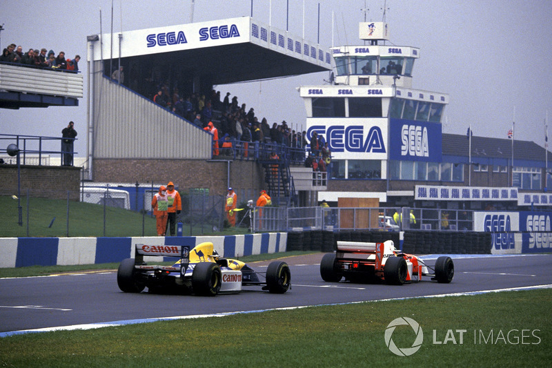 Ayrton Senna, McLaren MP4/8; Damon Hill, Williams FW15C