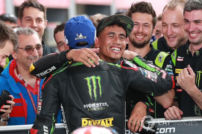 Second place Johann Zarco, Monster Yamaha Tech 3, Hafizh Syahrin, Monster Yamaha Tech 3