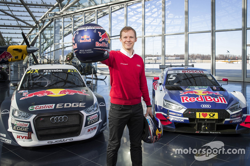 Mattias Ekström met de EKS Audi S1 quattro WRX en de Audi RS5 DTM