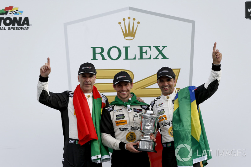 Victory lane, Winners #5 Action Express Racing Cadillac DPi: Joao Barbosa, Filipe Albuquerque, Christian Fittipaldi