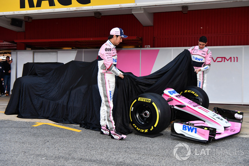 Esteban Ocon, Sahara Force India F1 y Sergio Perez, Sahara Force India y el nuevo Sahara Force India VJM11