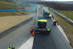 Repaving work on the Hungaroring