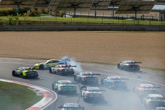 Timo Glock, BMW Team RMG, BMW M4 DTM spins after contact with Ferdinand Habsburg, Audi Sport Team WRT, Audi RS 5 DTM