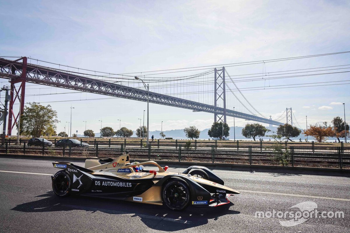 Antonio Felix Da Costa, driver of DS TECHEETAH FE Team, celebrates championship titles in Lisbon, Portugal