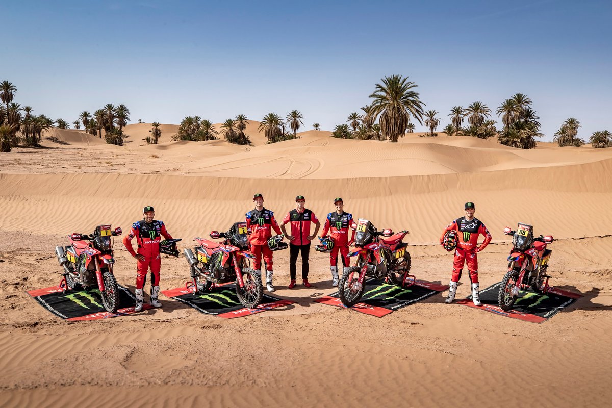 #88 Monster Energy Honda Team: Joan Barreda, #2 Monster Energy Honda Team: Ricky Brabec, #11 Monster Energy Honda Team: Jose Ignacio Cornejo, #7 Monster Energy Honda Team: Pablo Quintanilla, Ruben Faria, Monster Energy Honda Team General Manager