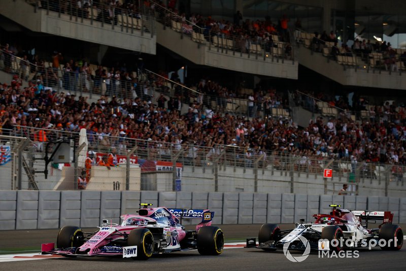 Lance Stroll, Racing Point RP19, Antonio Giovinazzi, Alfa Romeo Racing C38