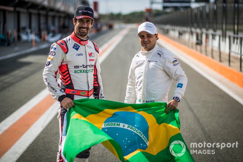 I piloti brasiliani Lucas Di Grassi, Audi Sport ABT Schaeffler, Felipe Massa, Venturi
