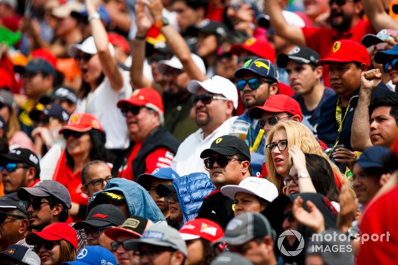 Fans cheer from the grandstands