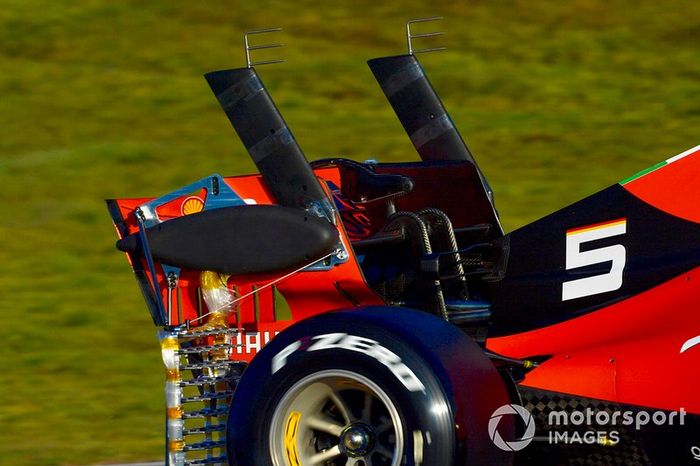 Sebastian Vettel, Ferrari SF90, con parrillas aerodinámicas