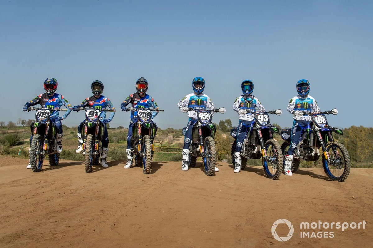 Van links naar rechts: Ben Watson, Jeremy Seewer, Glenn Coldenhoff, Maxime Renaux, Jago Geerts en Thibault Benistant, Monster Energy Yamaha Factory Racing