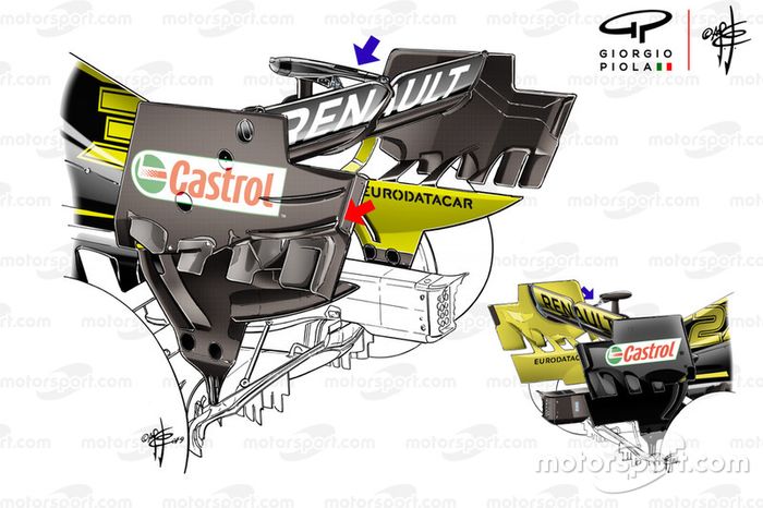 Comparación del DRS del Renault F1 Team R.S.19 en el GP de Canadá