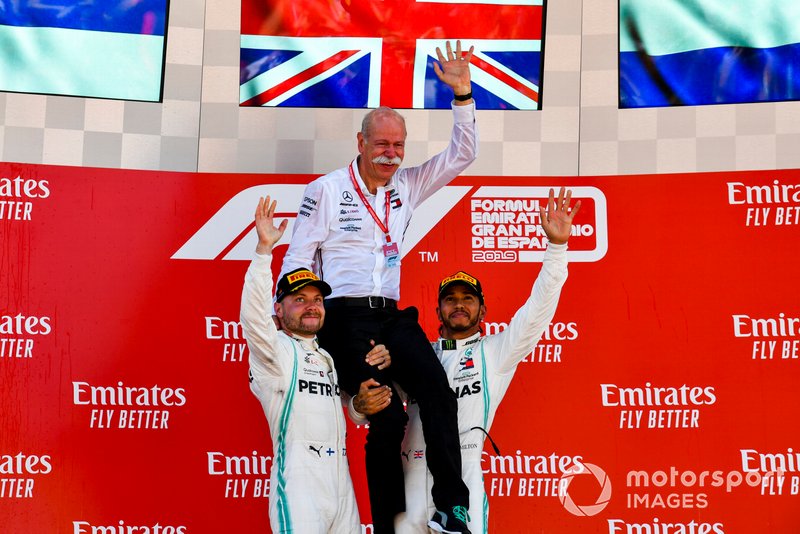 Valtteri Bottas, Mercedes AMG F1, Lewis Hamilton, Mercedes AMG F1, Dr Dieter Zetsche, CEO, Mercedes Benz