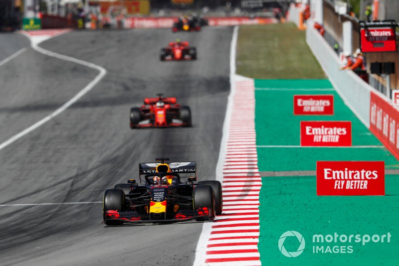 Макс Ферстаппен, Red Bull Racing RB15, Себастьян Феттель, Ferrari SF90