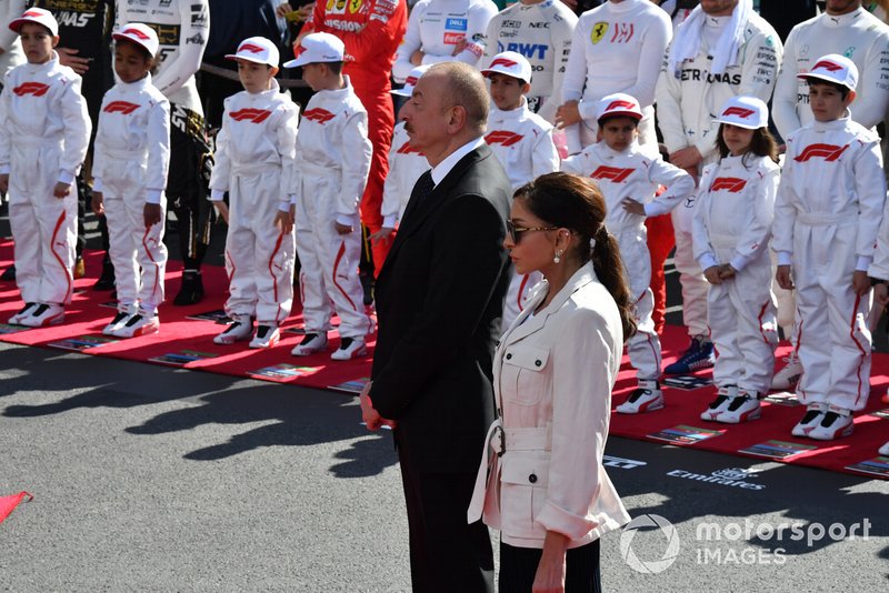President of Azerbaijan Ilham Aliyev with his wife Mehriban Aliyeva on the grid
