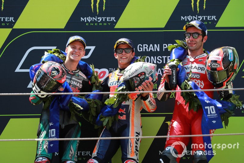 Podio: 1º Marquez 2º Quartararo, 3º Petrucci