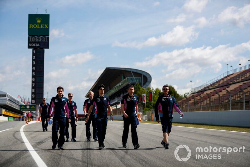 Lance Stroll, Racing Point walks the track